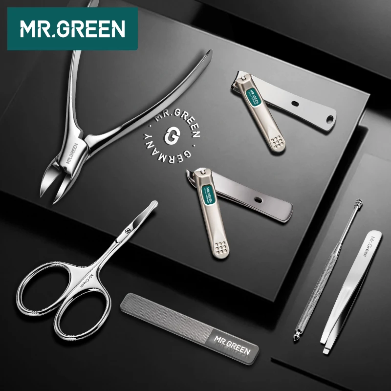 Billige MR. GRÜN 7 teile satz Nägel Art Clipper Schere Pinzette Messer kappe Professionelle Maniküre Nosehair cut Pflege kit Werkzeug Maniküre