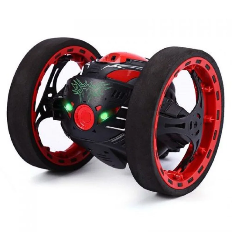 

2.4G RC Bounce Car 80cm High Jump Bouncewith Flexible Wheels LED Light Music Automatic balancing RC Robot Car Toy
