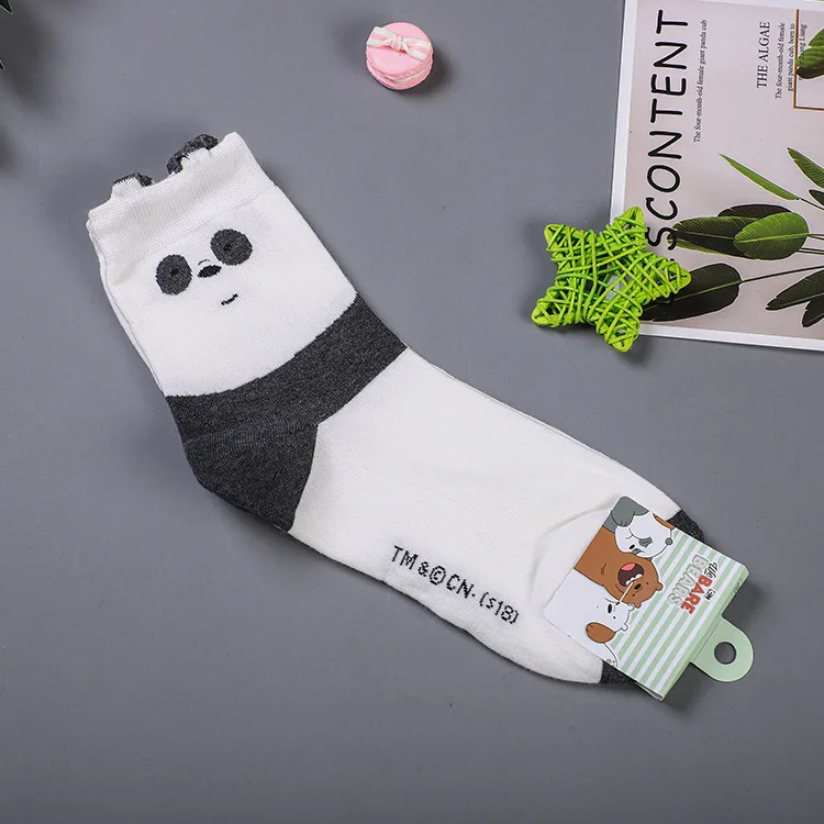 3 Аниме мы вся правда о медведях принт Носки гризли панда IceBear милые с изображением забавного героя мультфильма; женские хлопковые носки для девочек модные осенний спортивный комплект - Цвет: 3