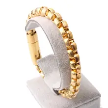 Модный браслет с витой цепью из нержавеющей стали 23 см для мужчин Серебряный 9 мм ширина связывающий браслет с прямоуголными звеньями ювелирные изделия аксессуар