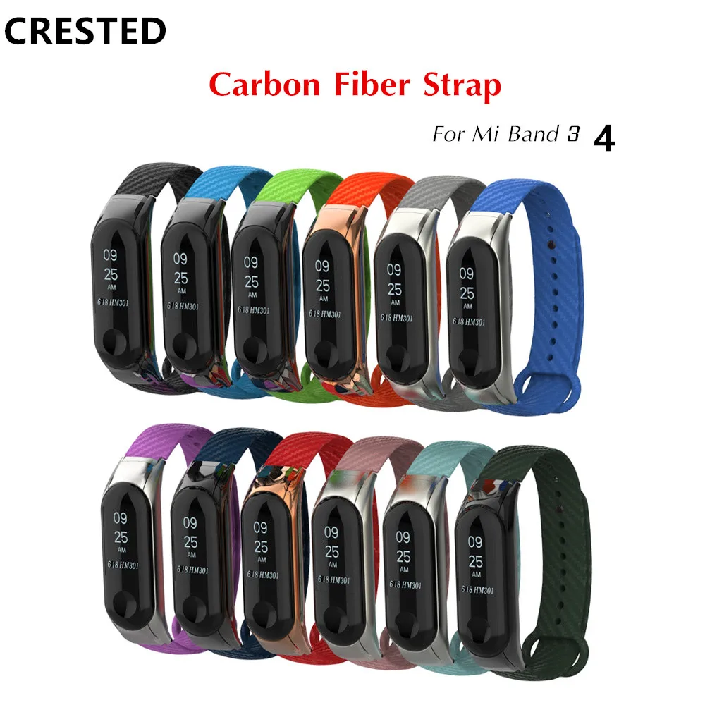 

Mi Band 3 miband 4 Strap Bracelet For xiaomi Mi Band 3 Carbon Fiber wacthband Mi band3 Wristband MiBand 3 watch Accessories