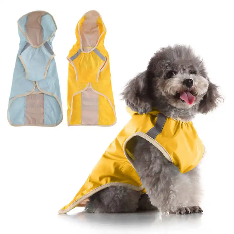 

Adjustable Pet Rain Jacket w/ Safety Reflective Stripe Dog Rain Coat Waterproof Pet Dog Hooded Raincoat 4Sizes Hot Sale