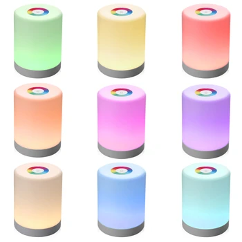 

LED Touch Control Night Light White Rechargeable Smart Sensor Dimmer Smart Bedside Portable Lamp Dimmable Color Change Lamp