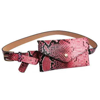 

4 color Women Waist Pack Serpentine Fanny bagpack Leather Snake Skin Waist Belt Fashion trend party travel pouch luxury handbags