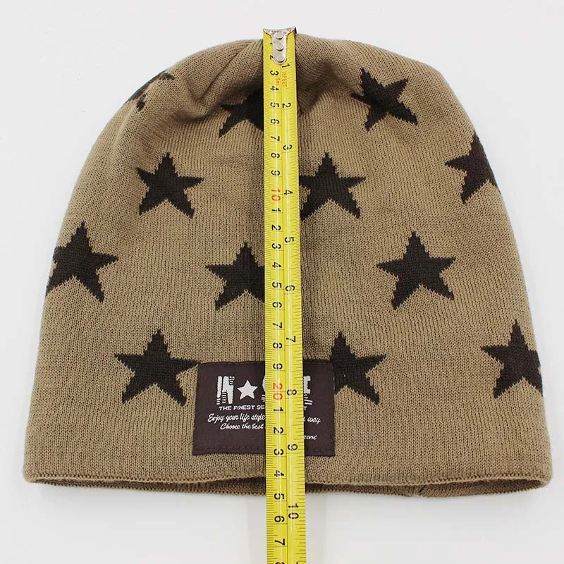 ALTOBEFUN Мужская зимняя шапка Кепка Skullies шапка со звездами дизайн зимние шапки для мужчин женщин искусственный мех теплая вязаная шапка BHT034