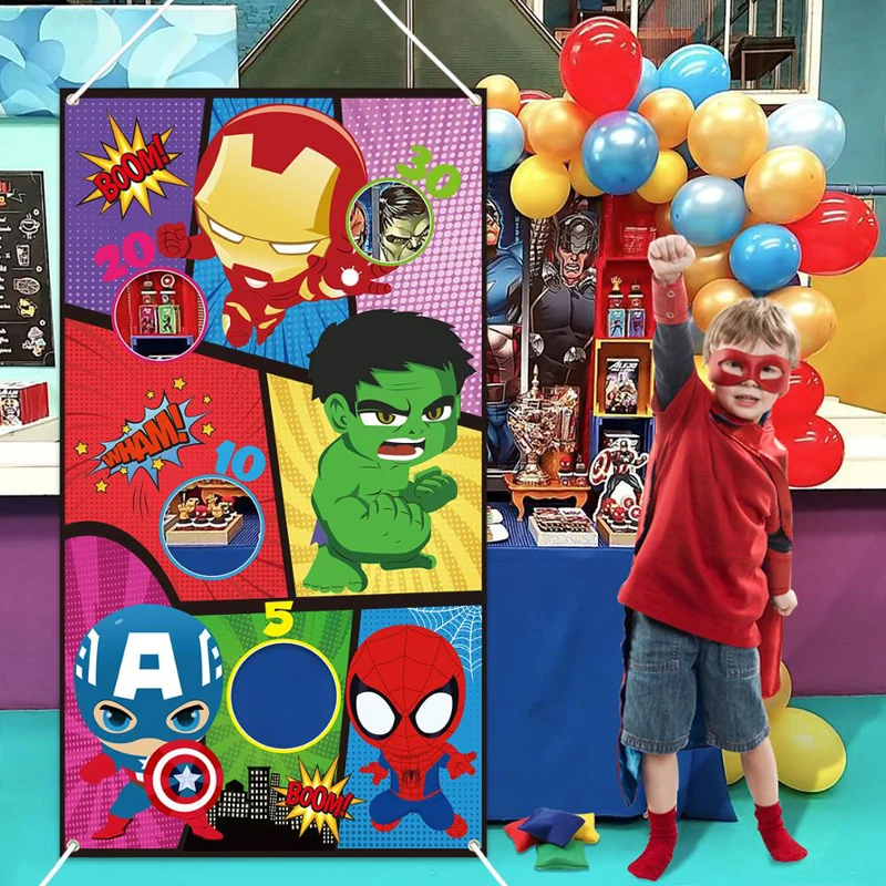 Superhero Toss Games With 4 Bean Bags Indoor Outdoor Throwing Game For Kids  & Family Party Banner Hanging Hero Decor Supplies - Cartoon Hats -  AliExpress