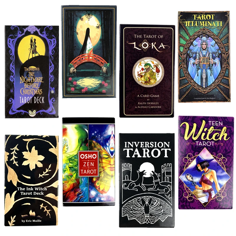 Kit de cartas de Tarot iluminati, entretenimiento de juegos de mesa de fiesta en inglés completo con guía en PDF