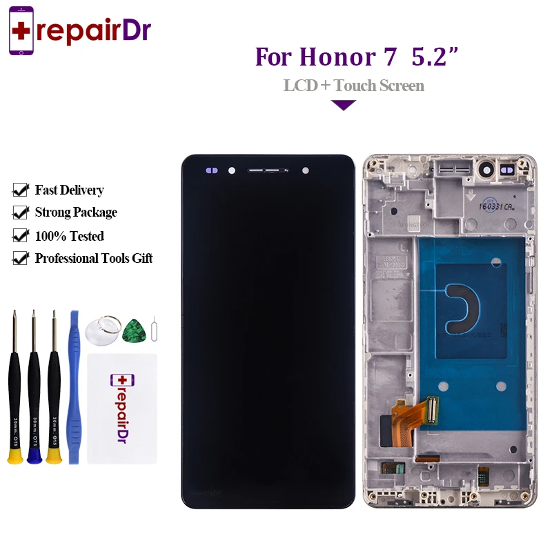 5 2 &quotОригинальный ЖК дисплей для HUAWEI Honor 7 сенсорный экран дигитайзер с рамкой