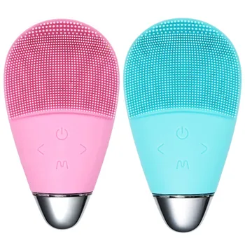 

3in1 Electric Silicone Face Cleansing Brush Sonic Deep Pore Cleaning Scrubber Heated Vibration Facial Eye Massager Beauty Care