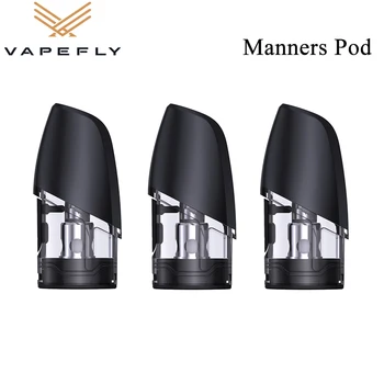 

3pcs/pack Original Vapefly Manners Pod Cartridge 2ML Atomizer 1.0ohm 1.4ohm Mesh MTL Coil For E Cigarette Manners Pod Vape Kit