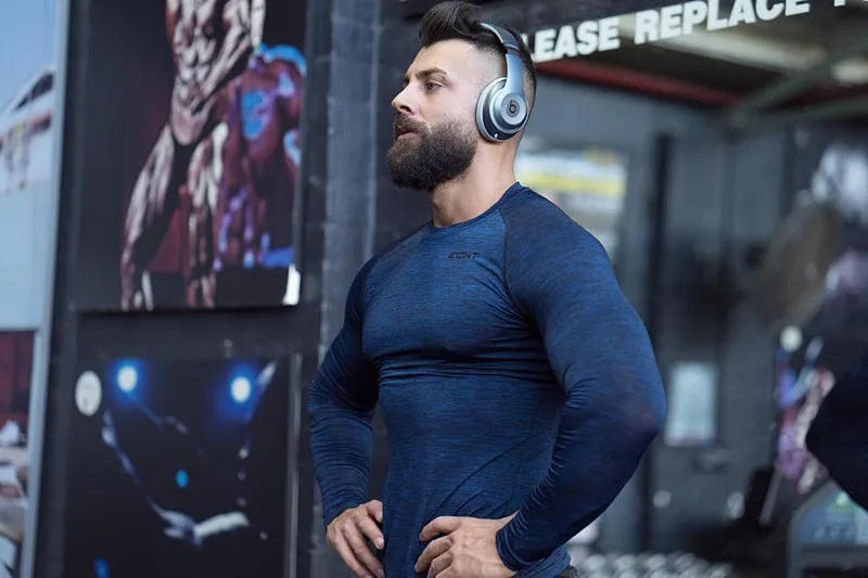 Футболка с длинным рукавом для мужчин компрессионная Moda Masculina Тренажерный Зал Фитнес Бодибилдинг Беговая тренировка Ropa Hombre Повседневная облегающая