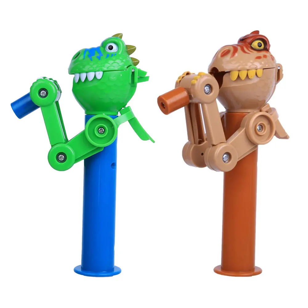 

Baby Manual Funny Dinosaur Eat Lollipops Storage Holder Robot Eating Lollipop Holder Stand Gifts Kids Decompression Candy Toys