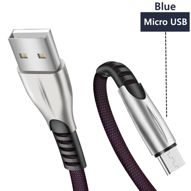 USB Type C Cable Micro-USB Fast Charging For Samsung Huawei Xiaomi Charger Nylon Braided Mobile Phone Data Sync Wire 1m