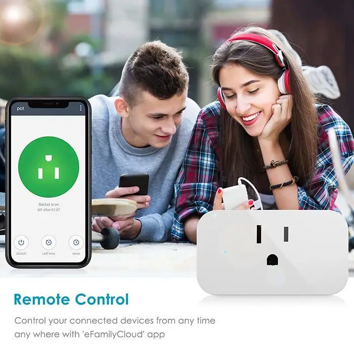 Умная розетка Wi-Fi, штепсельная вилка США, переключатель, домашнее приложение, голосовое управление телефоном, умная розетка, штепсельная вилка WiFi, Беспроводная дистанционная розетка, адаптер