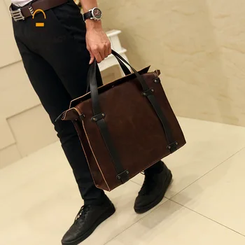 

Korean men's bag handbag men's bag Retro Leather Shoulder Bag business men's bag leisure bag soft leather leisure business bag