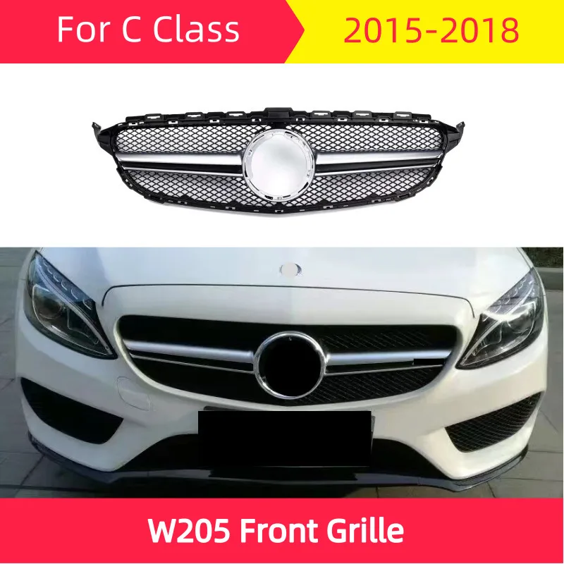 Спортивная Передняя решетка для mercedes W205 для- C Class C180 C200 C300 бампер передний гриль