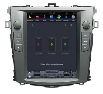 

10.4" tesla style vertical screen android 9.0 Six core Car GPS radio Navigation for Toyota Corolla 2006-2013 automatic A/C