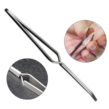 

1pcs Nail Shaping Tweezers Stainless Steel Multiple-Functional Nail Clip C Curve Pincher Rhinestone Picker Tool