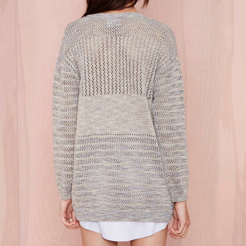 HDY Haoduoyi женские с длинным рукавом Crewneck повседневные Мягкие супер удобные сексуальные однотонные Kawaii сладкий Bodycon полый пуловер осенний свитер