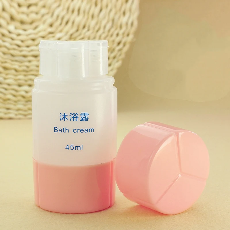 Pink 45ml Прочный флакон для эмульсии, многоразовые флаконы для духов, небольшой контейнер для образцов, переносной распылитель для шампуня и ванны - Цвет: Pink 45ml