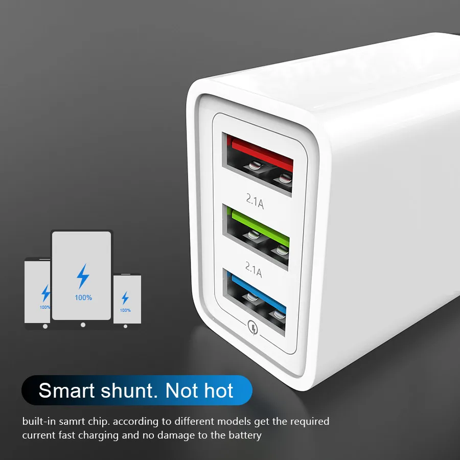 USB зарядное устройство quick charge 3,0 зарядное устройство для мобильного телефона iPhone X 8 7 iPad EU быстрое настенное зарядное устройство для samsung S9 Xiaomi Mi 8 huawei