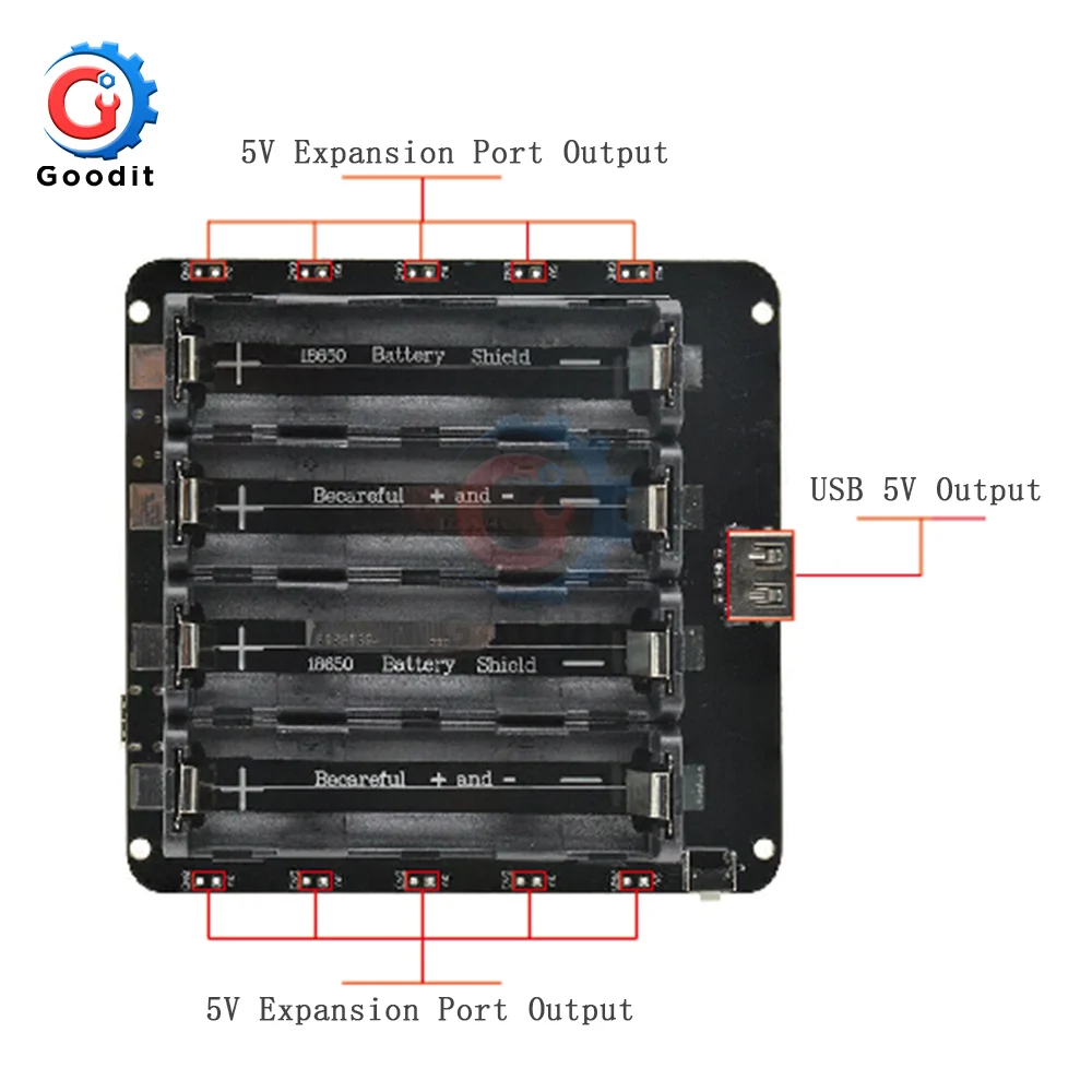 4 х 18650 Литий Защита аккумулятора V9 мобильный Мощность банк Плата расширения 3V 1A 5V 3A микро USB для Arduino Raspberry ESP8266 ESP32