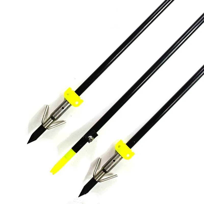 Billig 3 6 12 stücke Angeln Schwarz Faser Glas Welle Pfeile Jagd Fisch Ziel Pfeile für 20 65 £ Verbindung Bogen