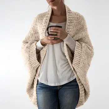 

Poncho Women Spring Knit Batwing Sleeve Plus Size Loose Sweater Cloak Shawl Cape Coat Ponczo Damska Free Shipping