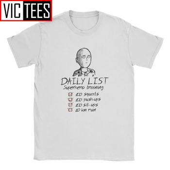 

Men's One Punch Man Daily List Tshirt Saitama OPM Oppai Anime Manga 100 Percent Cotton Oversized T-Shirt