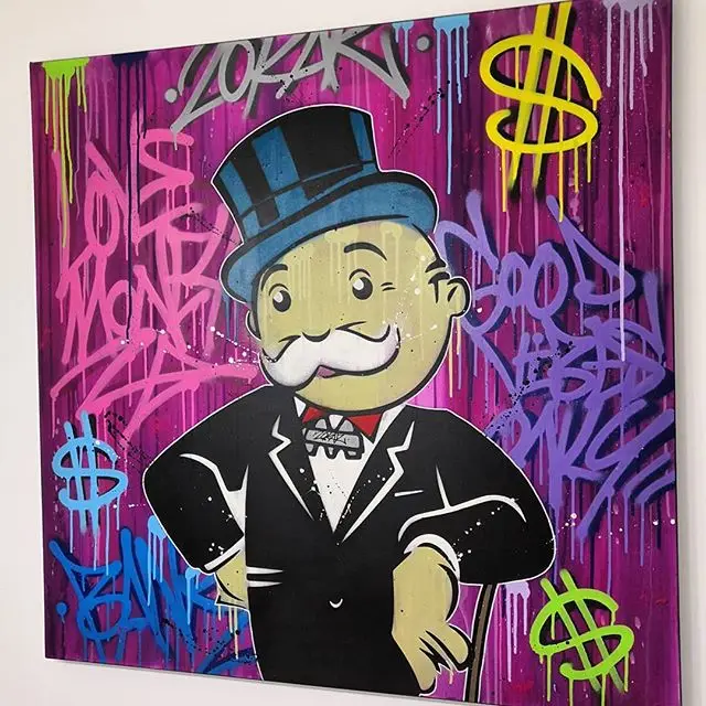 Фотограффити pop art oh my got ручной работы на холсте Монополия Alec настенное искусство