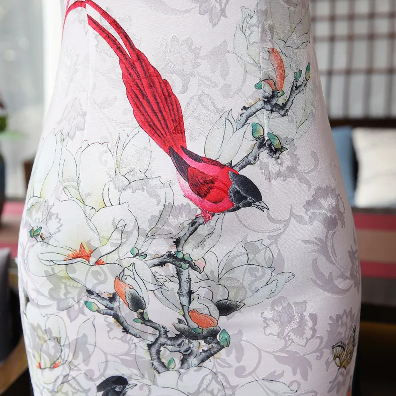 Новый стиль короткие Cheongsam модные тонкие хлопковые элегантное платье размера