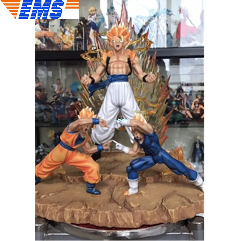 16" Statue Dragon Ball Z Bust Super Saiyan Gogeta Full-Length Portrait Son Goku Vegeta GK Action Collectible Model Toy BOX Z2600 - Цвет: Многоцветный