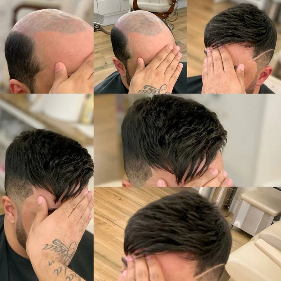 Male Hair Prosthesis Mono Natural Men Wig Hair pieces 100% Human Men Toupee Natural Replacement System Human Toupee