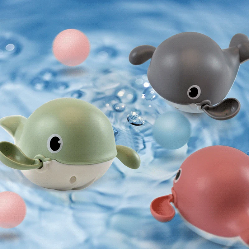 Juguetes de baño para bebés, ballena de tortuga, juguetes de playa para niños y niñas, juguetes de agua para nadar
