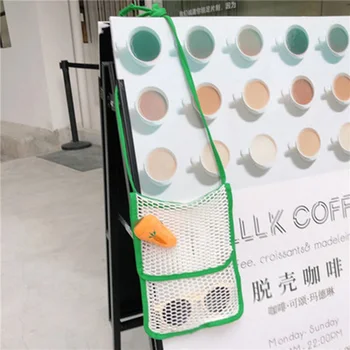 

Ins New Mesh Hollow Crossbody Bag Portable Mobile Girl Small Square Bag Shoulder Bag Mobile Phone Bag