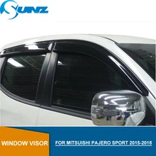Car door visor For Mitsuishi Pajero Sport 2015 2016 2017 2018  Black side window deflectors rain guards car accessories SUNZ