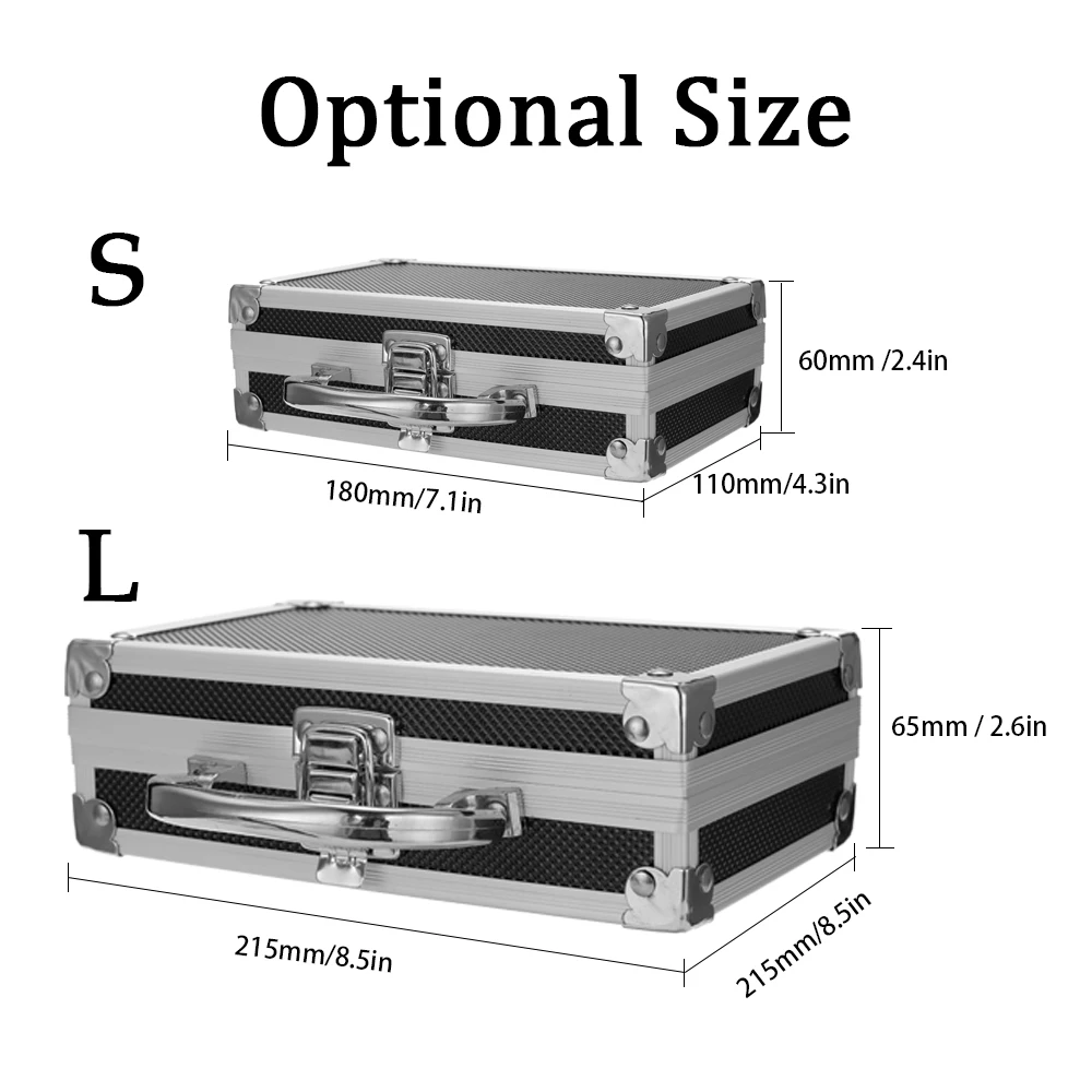 

Portable Aluminium Alloy Durable Sponge Inside Carrying Case Permanent Supplies Storage Box With Lock For Rotary Coil Machine