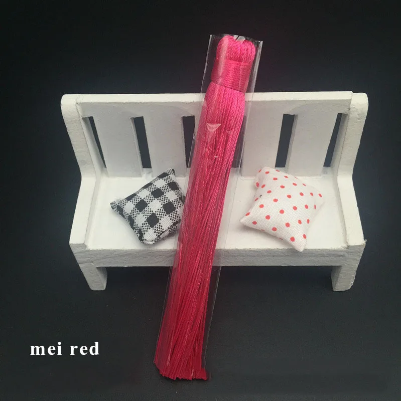 mei red 10 шт. 12 см перфорированная DIY кисточка полиэстер шелковые кисти Бахрома отделка Швейные аксессуары шторы Свадебный декор ювелирный аксессуар - Цвет: mei red