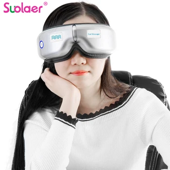 

Chargeable Electric Vibration Eye Massager Machine Music Magnetic Air Pressure Infrared Heating Massage Glasses Eyes Care Device