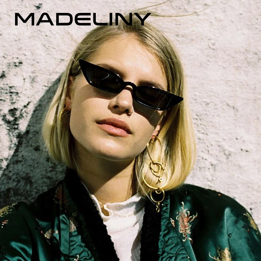 MADELINY Mujer, кошачий глаз, солнцезащитные очки для женщин, модная небольшая оправа, солнцезащитные очки, Ретро стиль, крутой бренд, дизайнерские очки, UV400, MA202