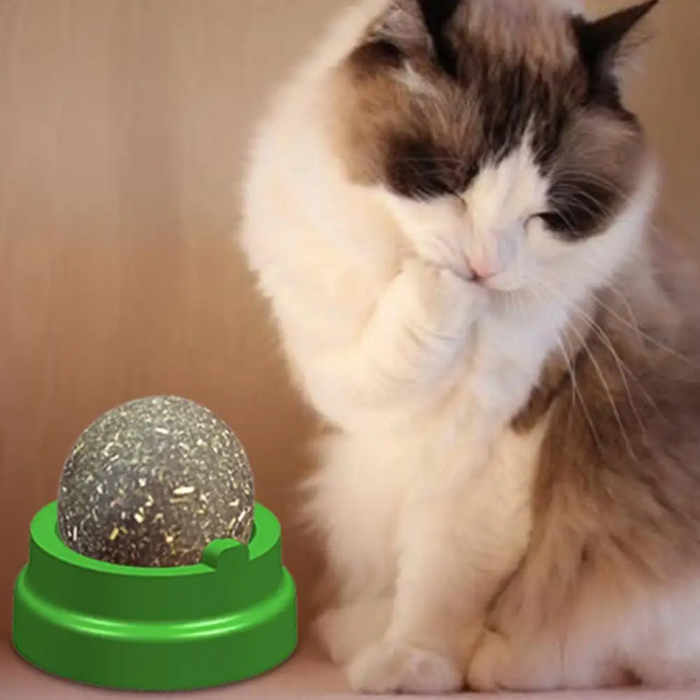 Кошачья мята игрушки мяч для кошки чистый натуральный мята лист шар Вращающиеся Шары-головоломки домашние кошки Интерактивная тренировка жевательные и лижущие игрушки