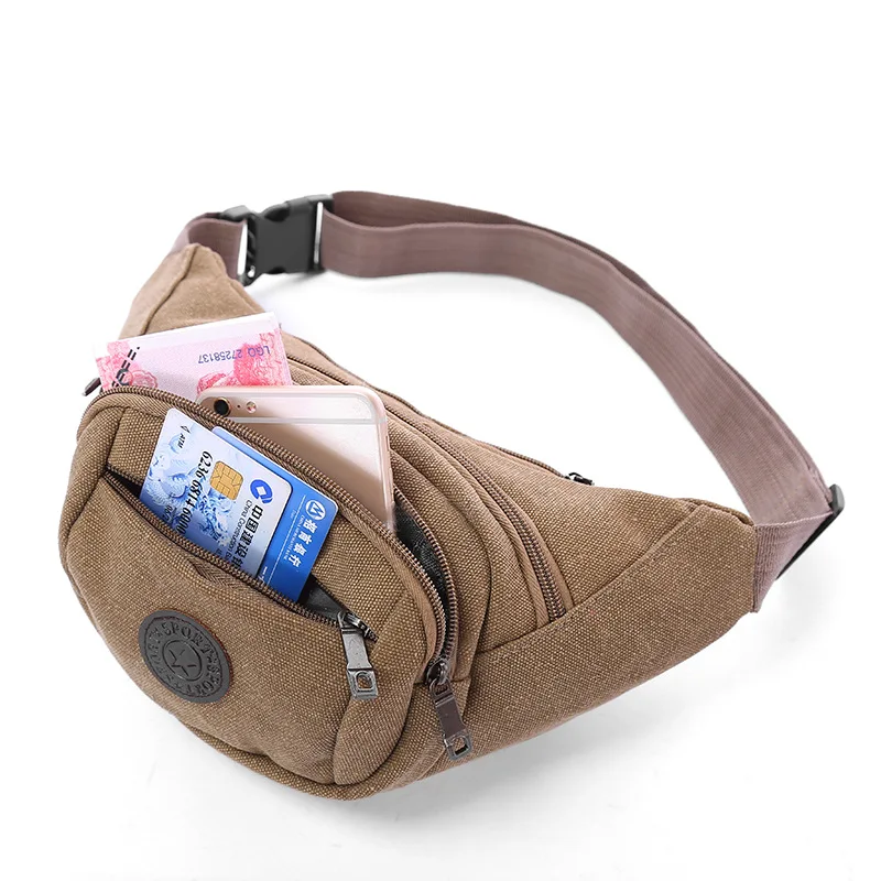 

New Style Men Wallet Washing Canvas Multi-functional Storage Wallet Vintage Wearable Sports Chest Pack