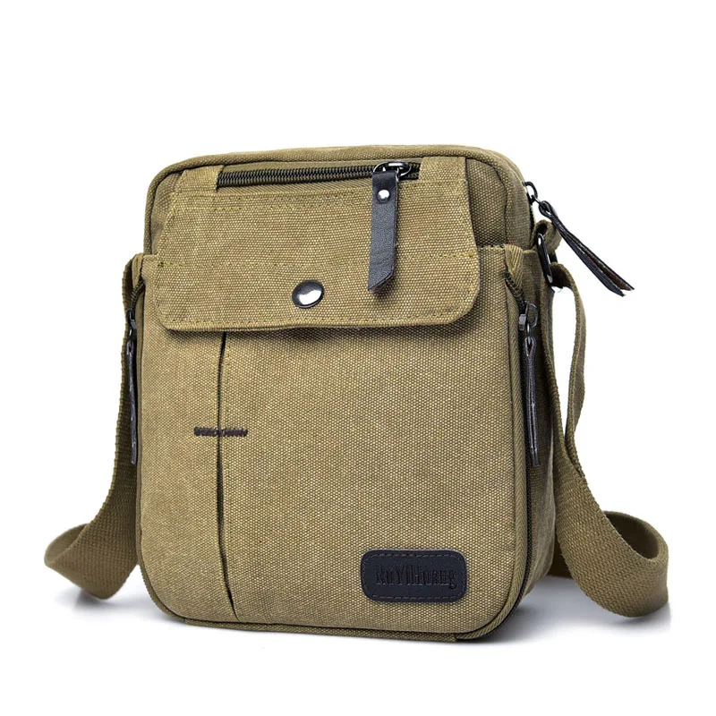 Men's Casual Multi Function One Shoulder Bag Waterproof Canvas Sling Bag Travelling Outing Outdoor Pouch