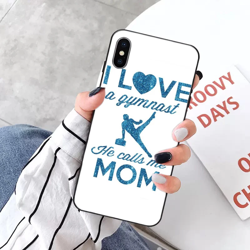A14 Love Gymnastics silhouette sports Black Cell Phone Case for Apple iPhone 8 7 6 6S Plus X XS MAX 5 5S SE XR 11pro max - Цвет: A14