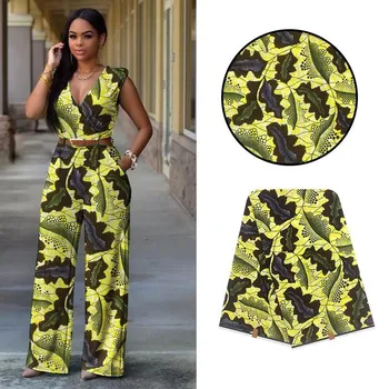 

Cera de 100% de algodón auténtico africano, 6 yardas, 2020 impresiones de cera de Nigeria, Material de cera de Ankara Tissu de a