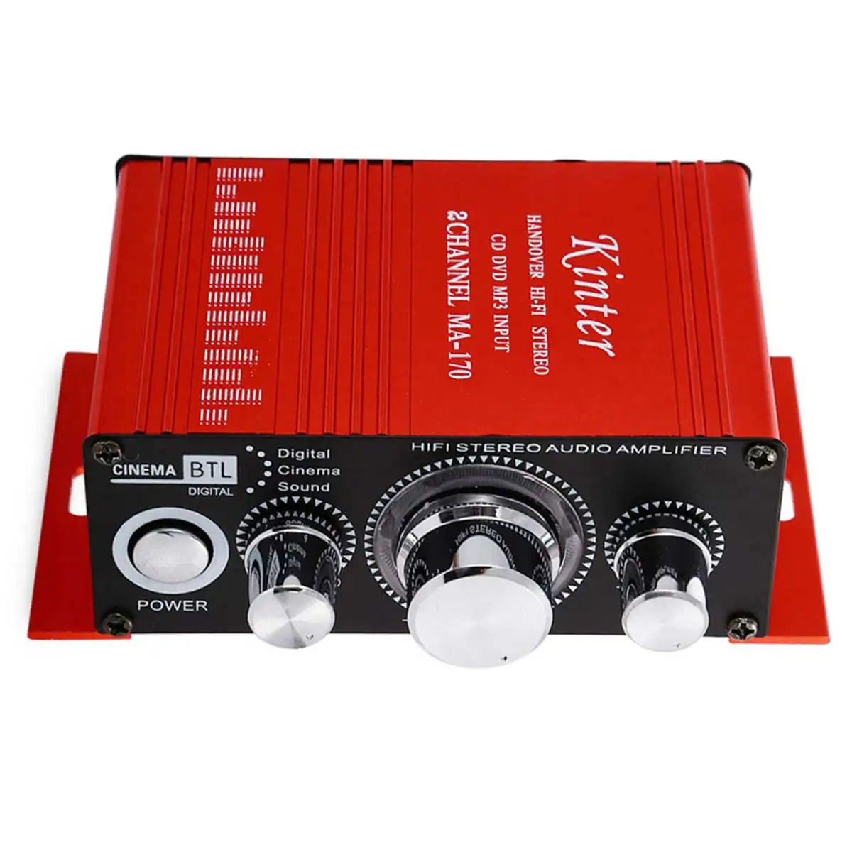 Kinter MA-170 20 Вт Мини Усилители звука hi-fi-стереозвук DIY 2,0 канал DC12V тройное управление НЧ алюминиевый корпус Авто