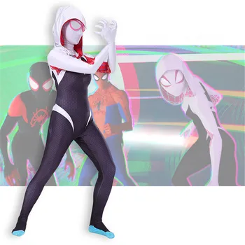 

3D Print Spider Gwen Stacy Spandex Lycra Zentai Spiderman Costume for Halloween Cosplay Female girls Suit Anti-Venom Gwen woman