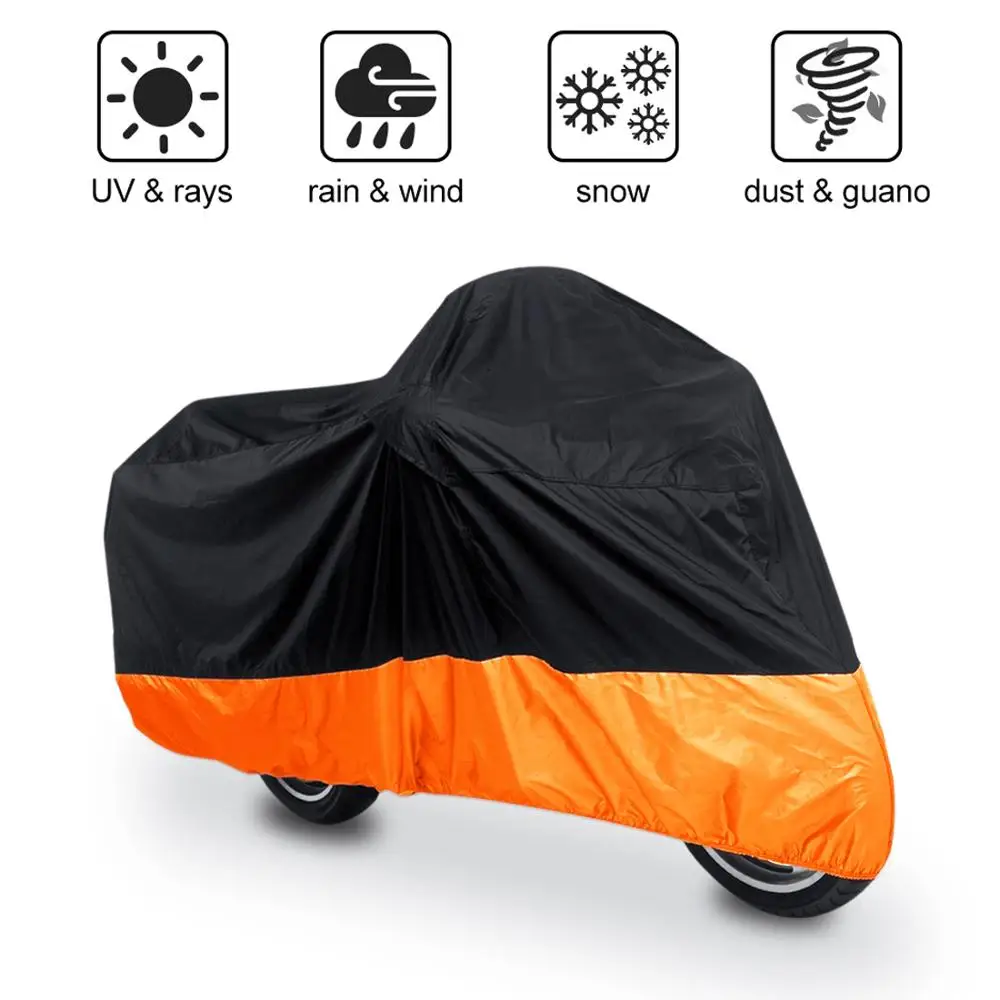 

XXXL Orange Waterproof Motorcycle Storage Cover For Honda Harley Davidson ...