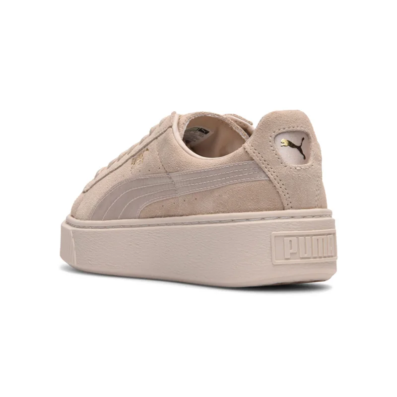 Оригинальная puma обувь на платформе из замши, Для женщин Скейтбординг обувь розовый Модная комфортная обувь с низким берцем на шнуровке; Прочные обувь 865823-02