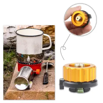 

Durable Gas Stove Adaptor Classic Delicate Split Type Stove Adaptor Auto-off Gas Tank Adapter for Outdoor Camping Hiking